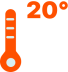 schematische Darstellung Thermometer 20 Grad Celsius