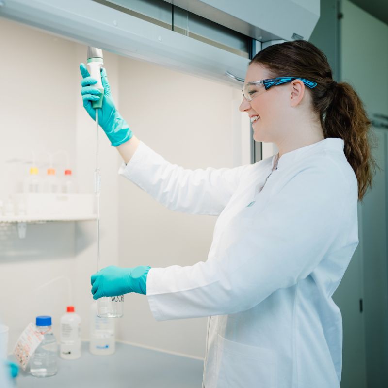 Laboratory worker performing lab work