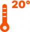 schematische Darstellung Thermometer 20 Grad Celsius