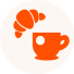 schematische Darstellung Kaffeetasse und Croissant
